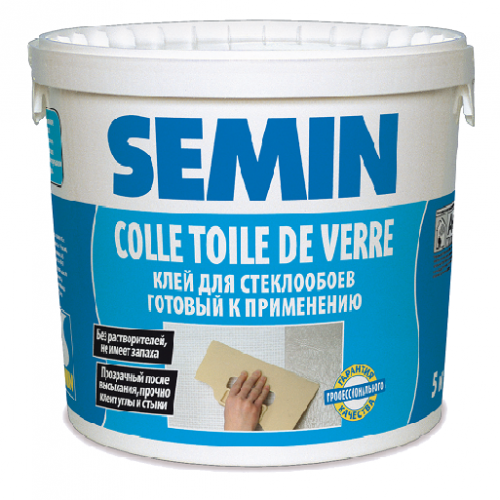 SEMIN COLLE TOILE DE VERRE / СЕМИН КОЛЬ ТДВ - клей для стеклохолста и паутинки - 10 кг