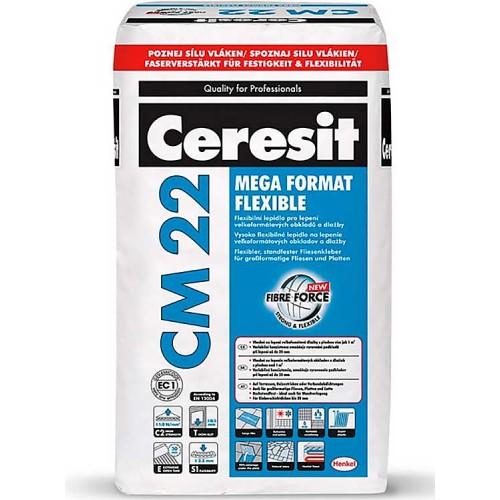 Ceresit CM 22 - высокоэластичный клей для плитки - 25,0 кг
