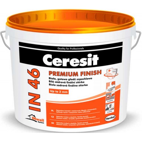 Ceresit IN 46 шпатлевка полимерная однокомпонентная для внутренней отделки - 25,0 кг