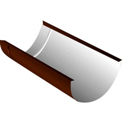 Желоб водосточный из оцинкованной стали с полимерным покрытием коричневый