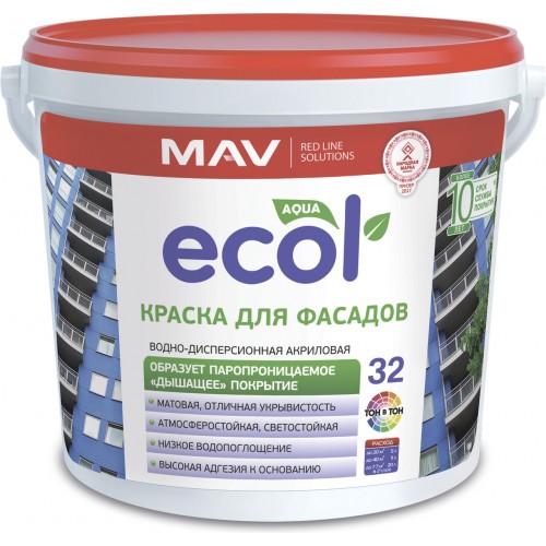MAV ECOL 32 - акриловая фасадная краска - 5л (7,0 кг)