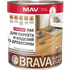 MAV BRAVA ALKYD 2122 - лак для паркета ( глянцевый) - 3л (2,3 кг)