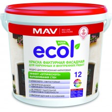 MAV ECOL 12 - фактурная фасадная краска - 11л (15,0 кг)