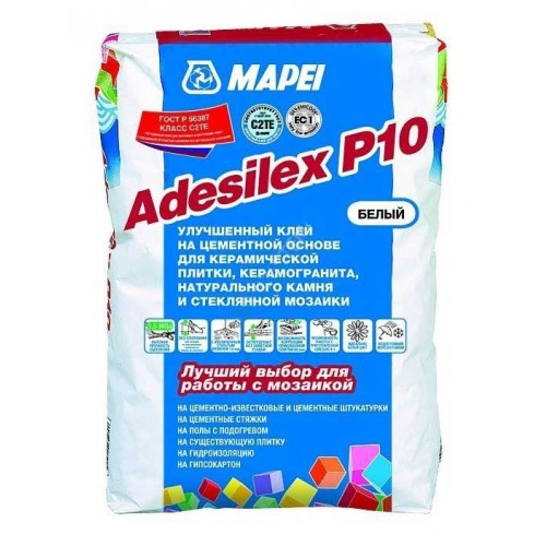 MAPEI ADESILEX P10 - белый клей для мозаики - 25,0 кг
