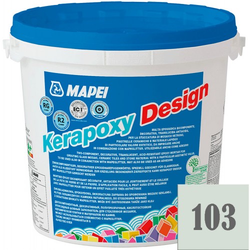 Mapei Kerapoxy Design - кислотостойкая затирка для швов, Белая луна №103 - 3 кг.