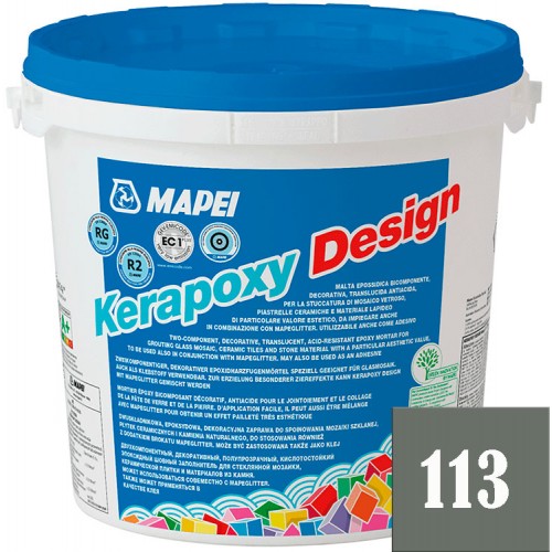 Mapei Kerapoxy Design - кислотостойкая затирка для швов, Темно-серая №113 - 3 кг.