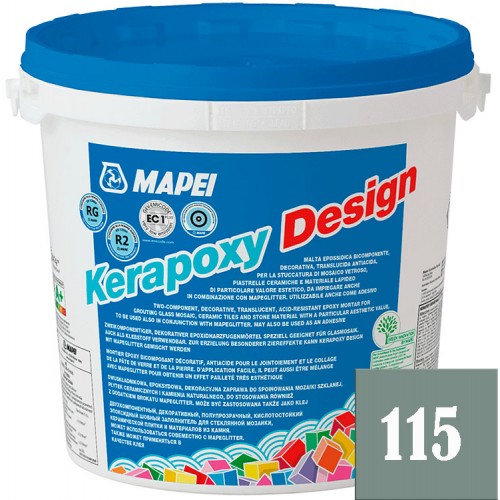 Mapei Kerapoxy Design - кислотостойкая затирка для швов, Серая Река №115 - 3 кг.