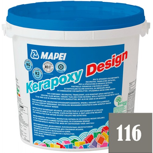 Mapei Kerapoxy Design - кислотостойкая затирка для швов, Серый Мускус №116 - 3 кг.