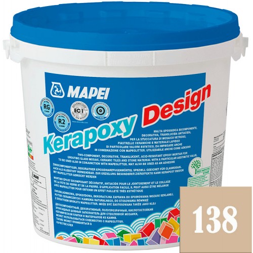 Mapei Kerapoxy Design - кислотостойкая затирка для швов, Миндаль №138 - 3 кг.