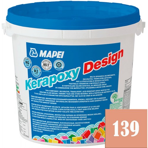 Mapei Kerapoxy Design - кислотостойкая затирка для швов, Розовая пудра №139 - 3 кг.