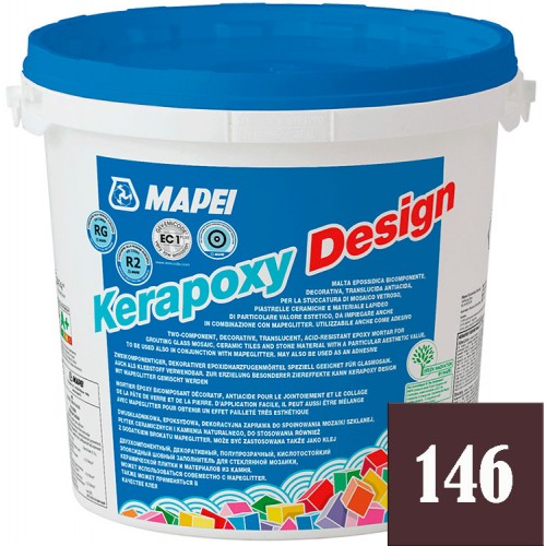 Mapei Kerapoxy Design - кислотостойкая затирка для швов, Горький Шоколад №146 - 3 кг.