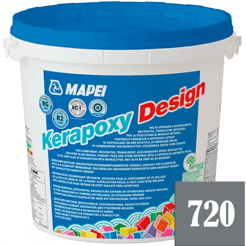 Mapei Kerapoxy Design - кислотостойкая затирка для швов, Жемчужно-серая №720 - 3 кг.