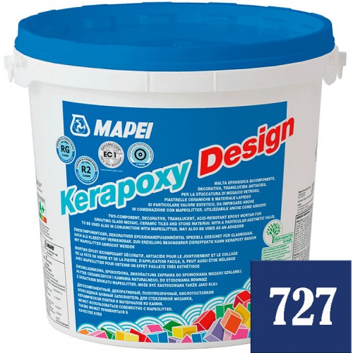 Mapei Kerapoxy Design - кислотостойкая затирка для швов, Морская волна №727 - 3 кг.