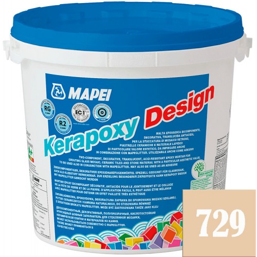 Mapei Kerapoxy Design - кислотостойкая затирка для швов, Сахара №729 - 3 кг.