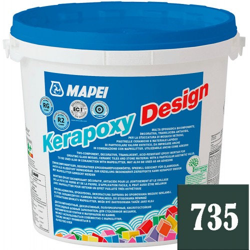 Mapei Kerapoxy Design - кислотостойкая затирка для швов, Зеленая №735 - 3 кг.
