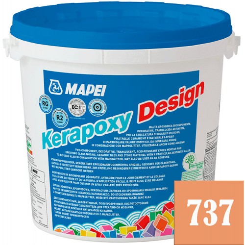 Mapei Kerapoxy Design - кислотостойкая затирка для швов, Оранжевая №737 - 3 кг.