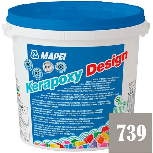 Mapei Kerapoxy Design - кислотостойкая затирка для швов, Дымчатая №739 - 3 кг.