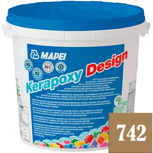 Mapei Kerapoxy Design - кислотостойкая затирка для швов, Глянцевая золотая №742 - 3 кг.