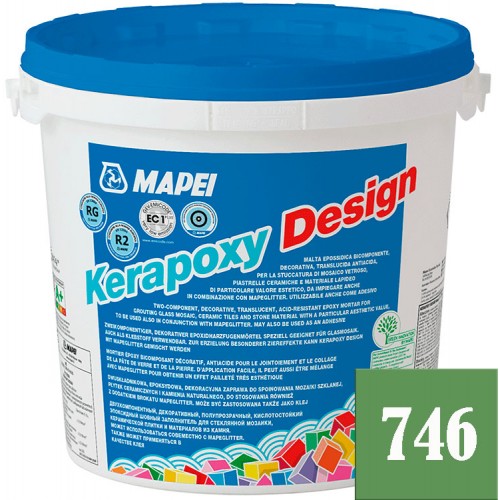 Mapei Kerapoxy Design - кислотостойкая затирка для швов, Светло-зеленая №746 - 3 кг.