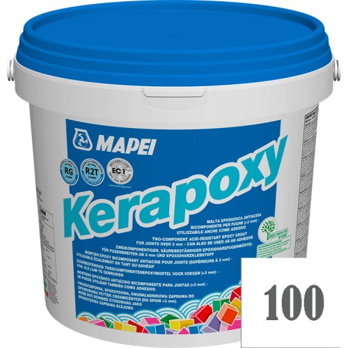 Mapei Kerapoxy - кислотостойкая эпоксидная фуга-клей, белая №100 - 10 кг.