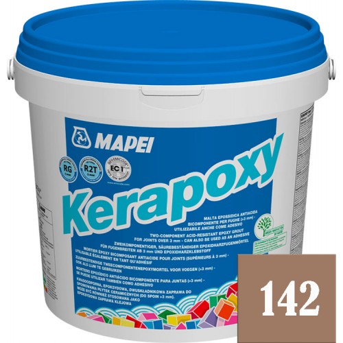 Mapei Kerapoxy - кислотостойкая эпоксидная фуга-клей, Коричневая №142 - 10 кг.
