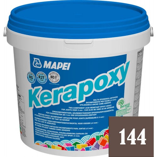 Mapei Kerapoxy - кислотостойкая эпоксидная фуга-клей, Шоколад №144 - 5 кг.