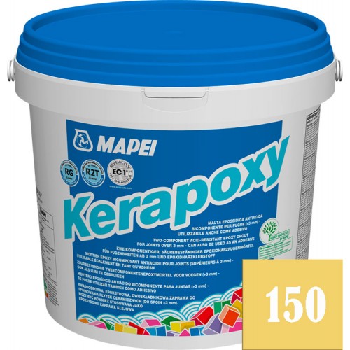 Mapei Kerapoxy - кислотостойкая эпоксидная фуга-клей, Желтая №150 - 10 кг.