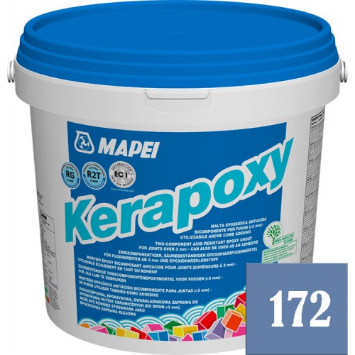 Mapei Kerapoxy - кислотостойкая эпоксидная фуга-клей, Небесно-голубая №172 - 10 кг.