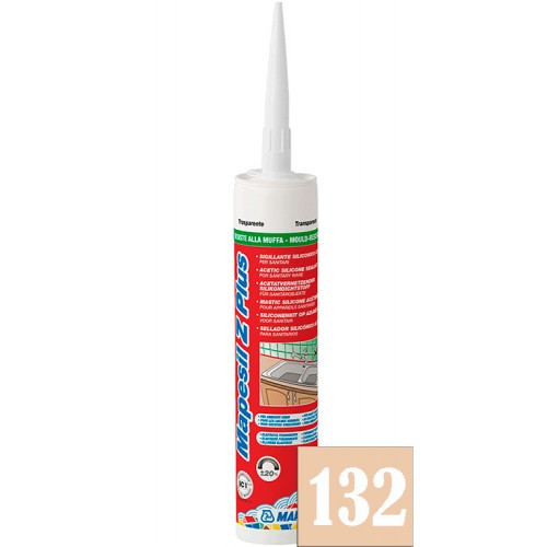 Mapei Mapesil Z Plus - противоплесневый силиконовый герметик, Бежевый №132 - 280 мл.