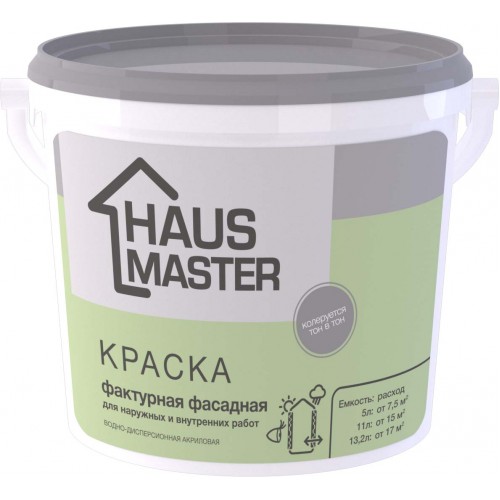 Краска HAUS MASTER фактурная для наружных и внутренних работ - 5л (7,5 кг)