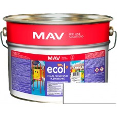 MAV ECOL ПФ-115 - эмаль по металлу и древесине, белая матовая - 10,0 л (11,0 кг) 