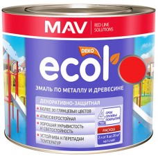 MAV ECOL ПФ-115 - эмаль по металлу и древесине, Красная - 1,0 л (0,8 кг) 