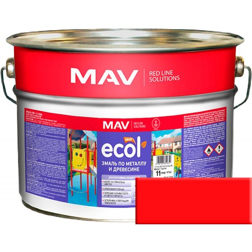 MAV ECOL ПФ-115 - эмаль по металлу и древесине, Красная - 20,0 л (20,0 кг) 
