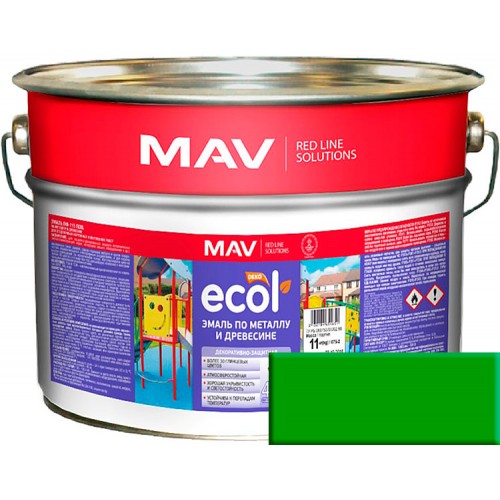 MAV ECOL ПФ-115 - эмаль по металлу и древесине, Майская зелень - 20,0 л (20,0 кг) 
