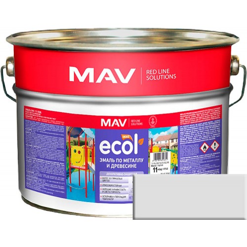 MAV ECOL ПФ-115 - эмаль по металлу и древесине, Серебристая - 20,0 л (18,0 кг) 