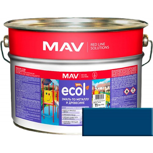 MAV ECOL ПФ-115 - эмаль по металлу и древесине, Норвежская синь - 20,0 л (20,0 кг) 