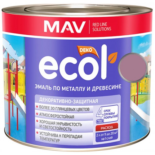 MAV ECOL ПФ-115 - эмаль по металлу и древесине, Винтажно-розовая - 1,0 л (0,9 кг) 