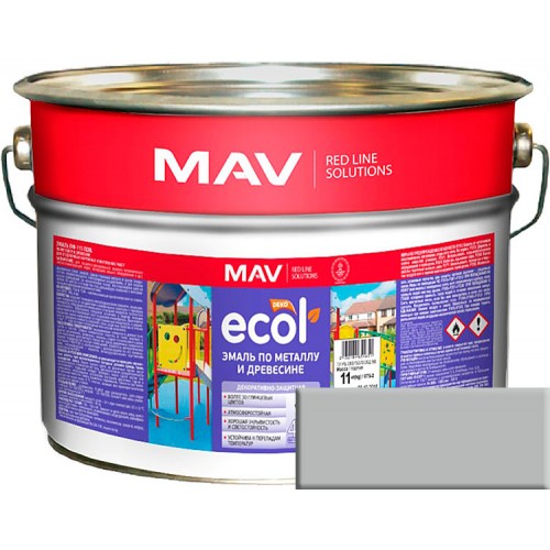 MAV ECOL ПФ-115 - эмаль по металлу и древесине, Светло-серая - 27,0 л (27,0 кг) 