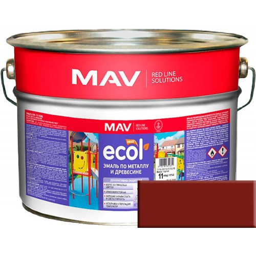 MAV ECOL ПФ-115 - эмаль по металлу и древесине, Вишневая - 20,0 л (20,0 кг) 