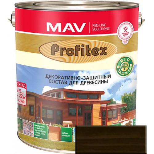 PROFITEX - защитно-декоративный состав для древесины / Чёрный венге / - 1,0 л. (0,7 кг)