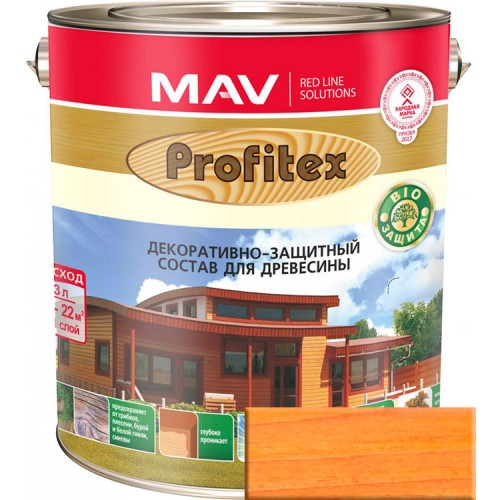 PROFITEX - защитно-декоративный состав для древесины / Груша / - 10 л. (8,0 кг)