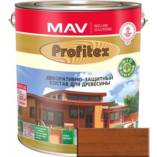 PROFITEX - защитно-декоративный состав для древесины / Махагон / - 1,0 л. (0,7 кг)