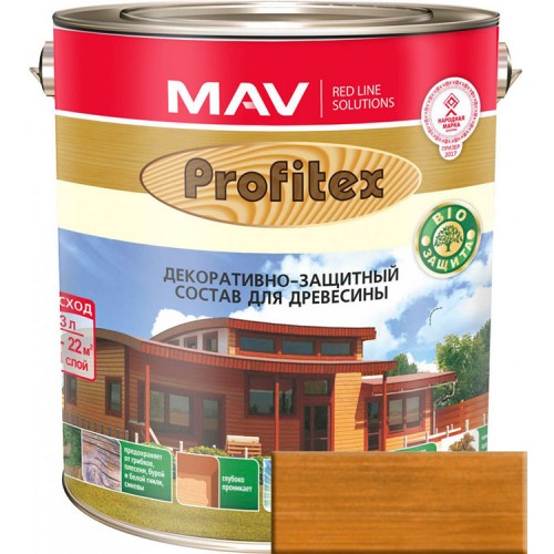 PROFITEX - защитно-декоративный состав для древесины / Светлый орех / -  10л (8,0кг)