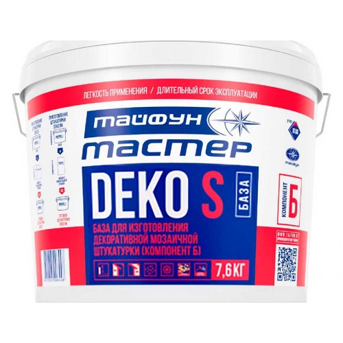 Тайфун Мастер DEKO S декоративная мозаичная штукатурка, база - 7,6 кг