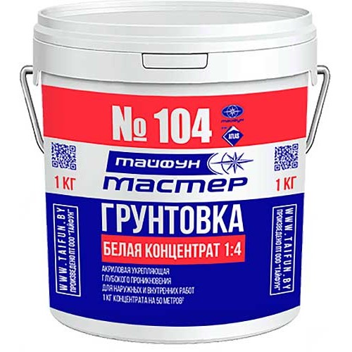 Тайфун Мастер 104 грунтовка-концентрат глубокого проникновения - 1,0 кг