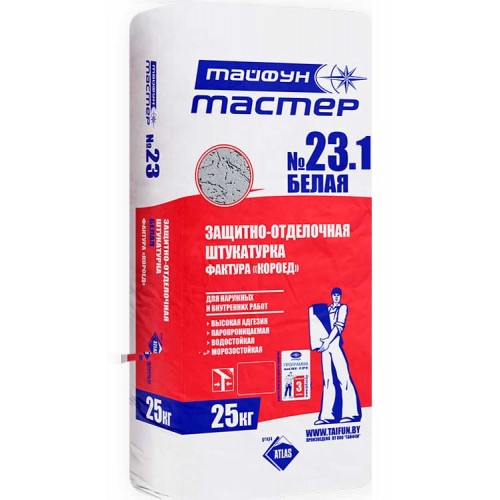 Тайфун Мастер 23.1 белая штукатурка Короед - 25,0 кг