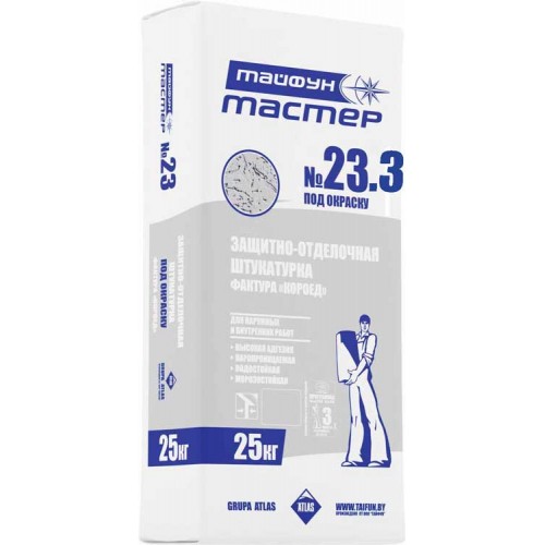 Тайфун Мастер 23.3 серая штукатурка Короед - 25,0 кг