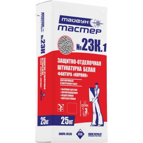Тайфун Мастер 23К-1 белая штукатурка Корник - 25,0 кг
