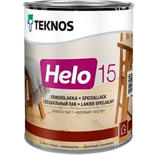 Teknos Helo 15 - уретано-алкидный лак для дерева - 0,45л (полуматовый)