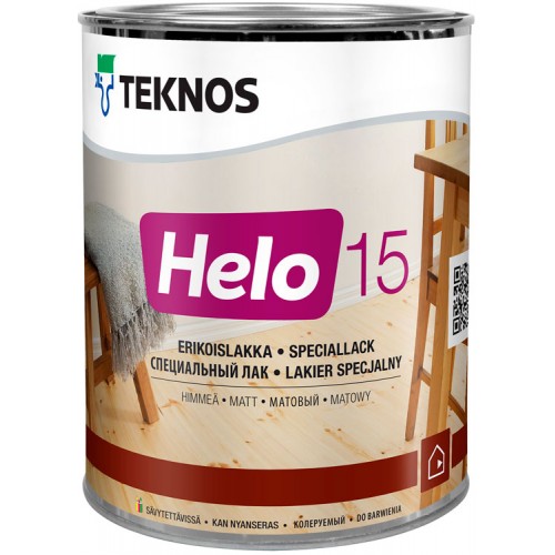 Teknos Helo 15 - уретано-алкидный лак для дерева - 0,9л (полуматовый)